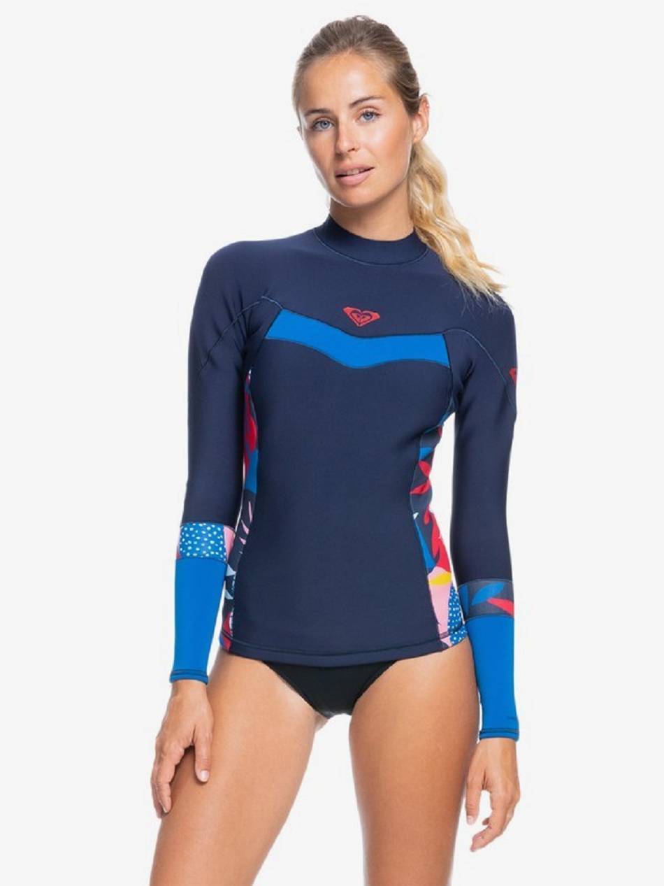 Roxy 1mm Syncro Jacket Women\'s Wetsuits Navy / Blue | SG_LW8464