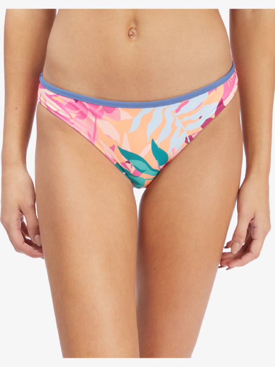 Roxy Active Regular Coverage Women\'s Bikini Bottoms pink flower | SG_LW5891