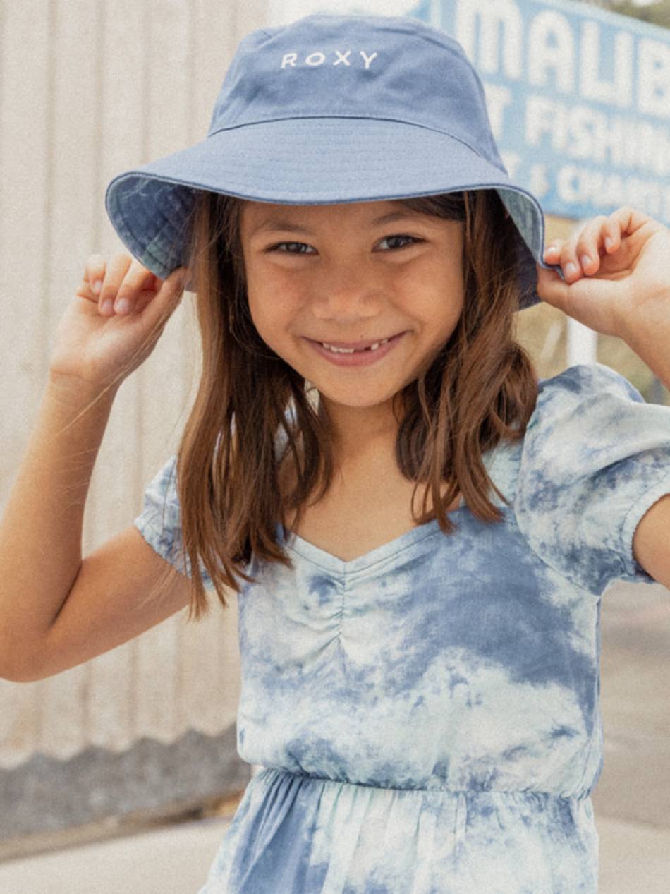 Roxy Aloha Sunshine Reversible Bucket Kids\' Hats Blue | SG_LW2678