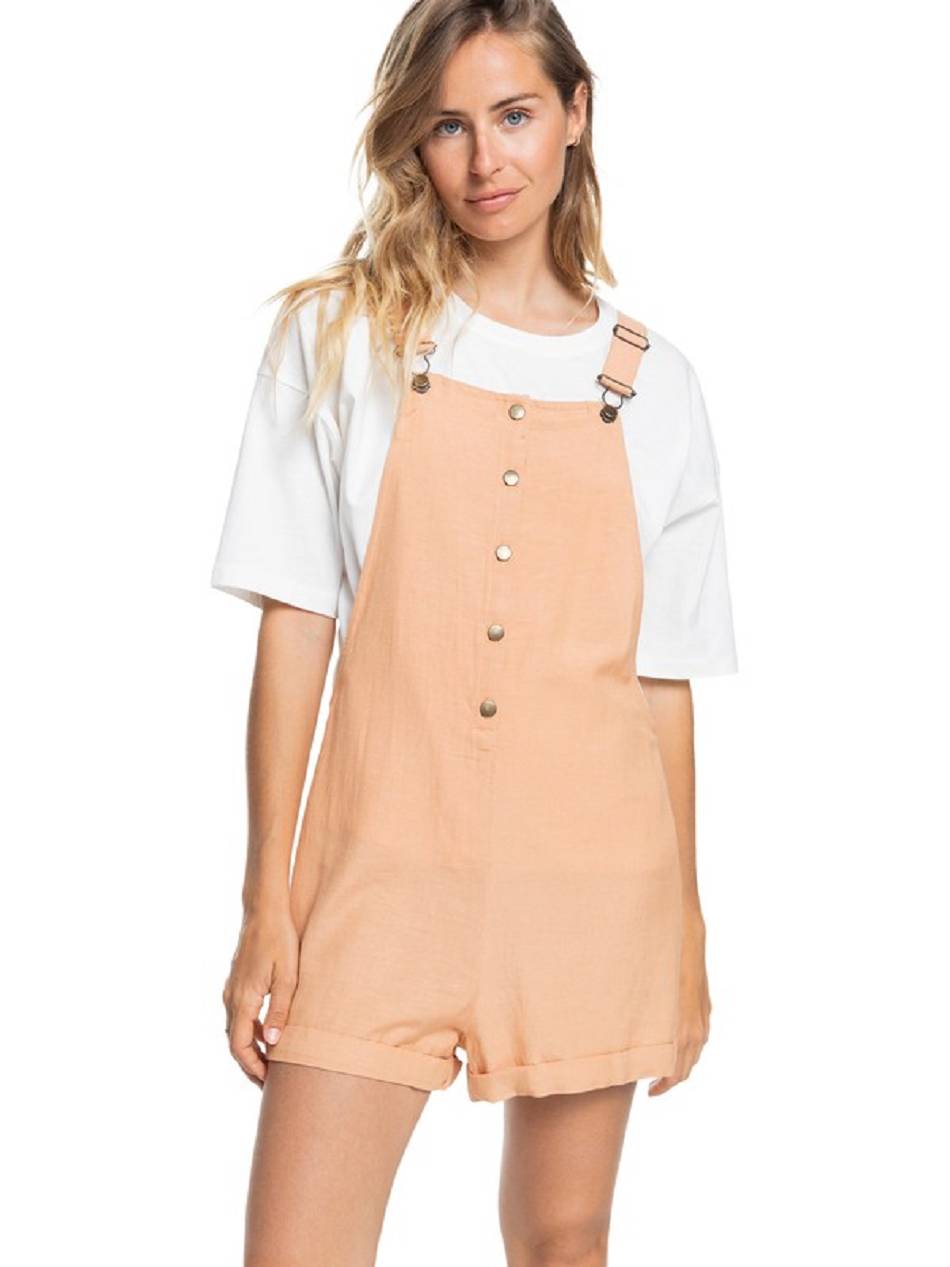 Roxy Back To Goodbye Short Overalls Women\'s Rompers Beige | SG_LW3814