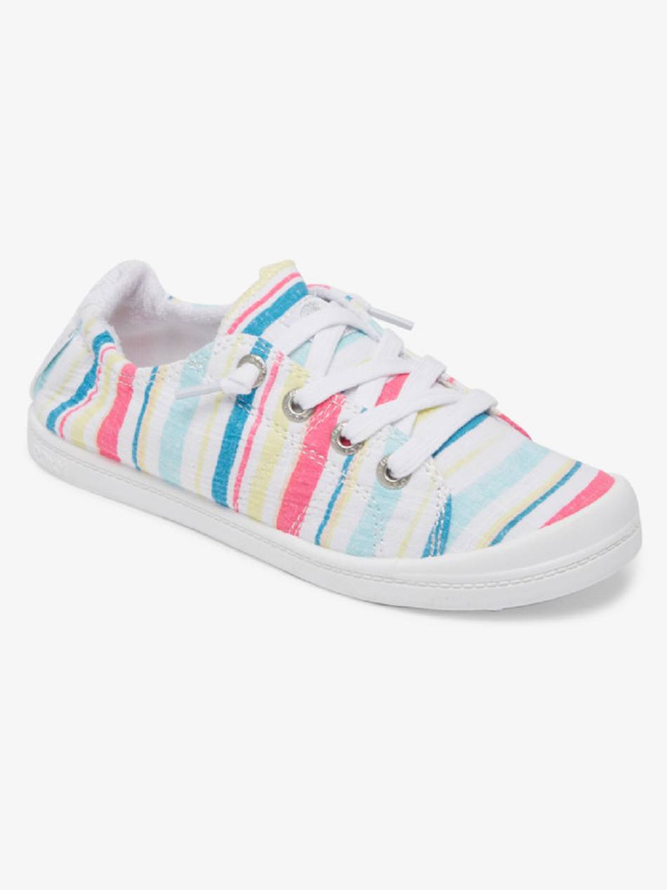 Roxy Bayshore Kids\' Sneakers Pink Stripes | SG_LW7881