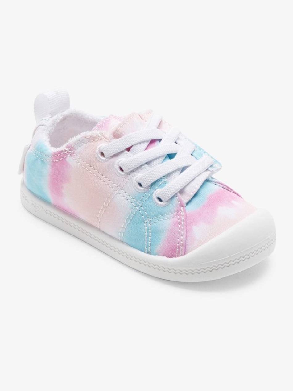 Roxy Bayshore Kids\' Sneakers White / Blue / Pink | SG_LW2296