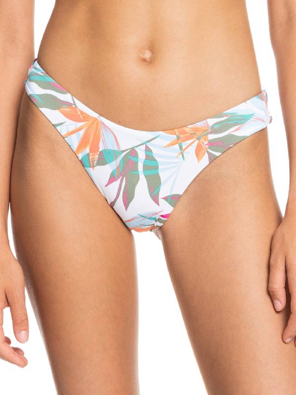 Roxy Beach Classics Cheeky Women\'s Bikini Bottoms white flower | SG_LW6039