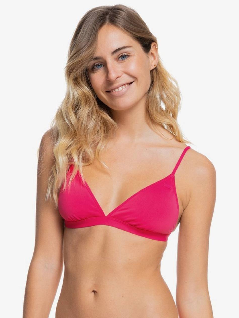 Roxy Beach Classics Fixed Triangle Women\'s Bikini Tops Fuchsia Purple | SG_LW9831