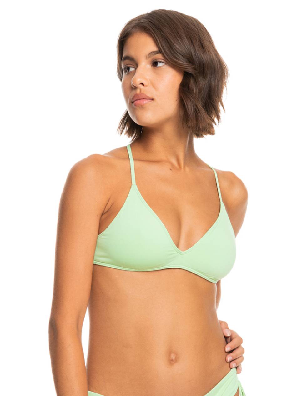 Roxy Beach Classics Solid Triangle Women\'s Bikini Tops green | SG_LW4948