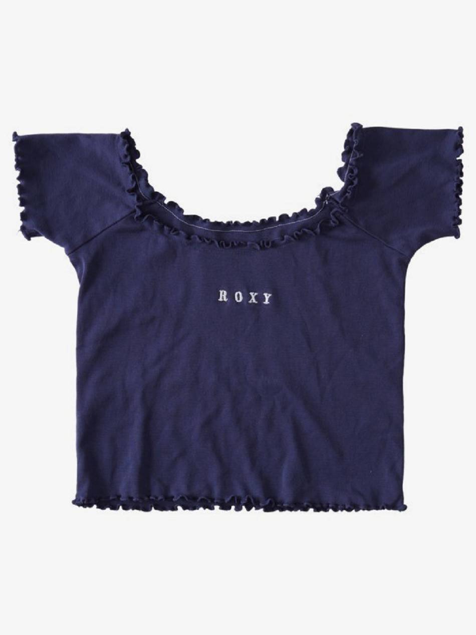 Roxy Beautiful Dream Off The Shoulder Kids\' T-Shirt Indigo | SG_LW4985