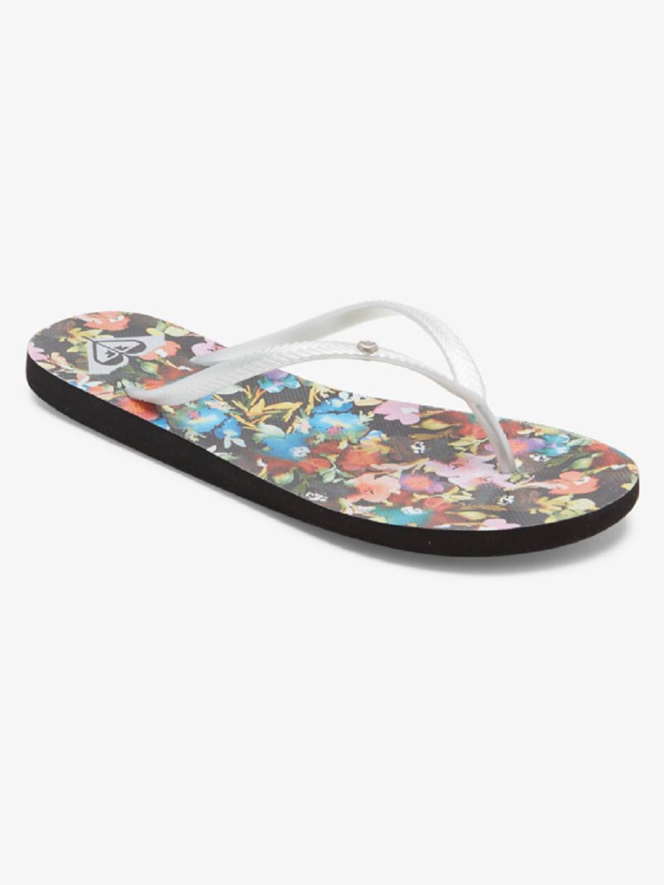 Roxy Bermuda Print Women\'s Flip Flops Black | SG_LW3213