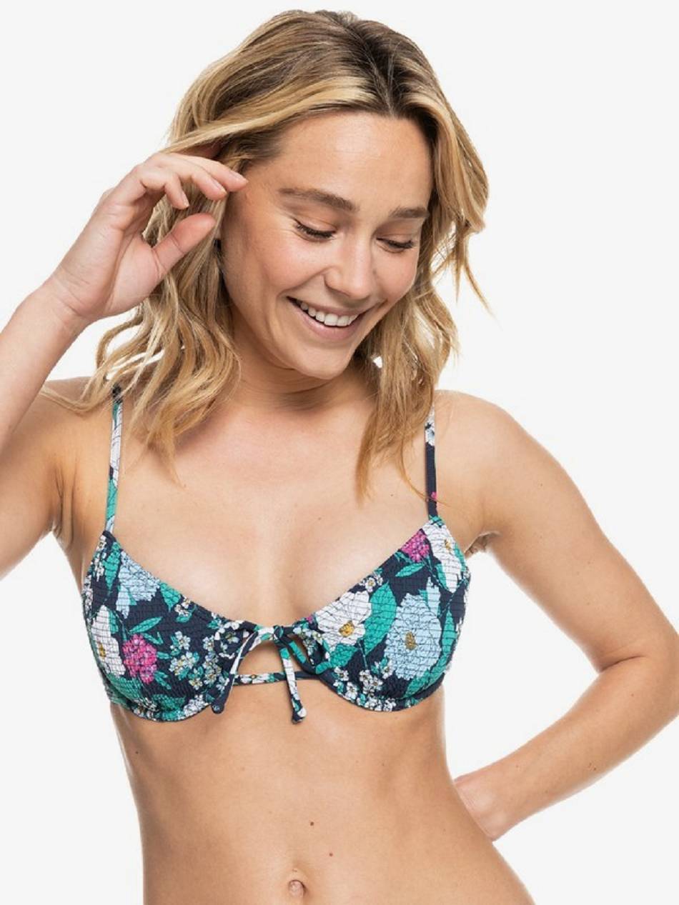 Roxy Blossom Babe Underwired Bralette Women\'s Bikinis Indigo flower | SG_LW7242