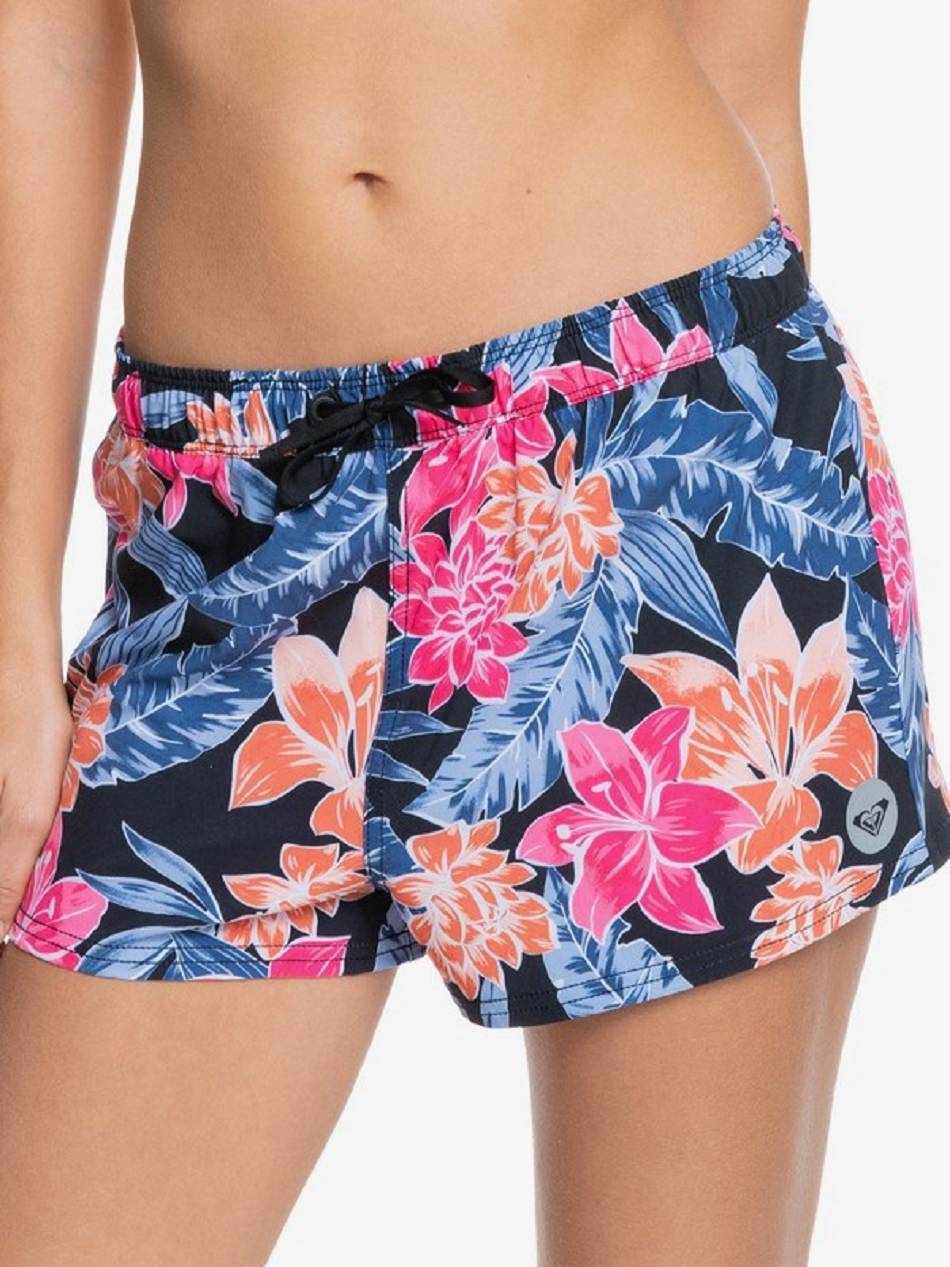 Roxy Boardshort Women\'s Boardshorts Dark Grey flower | SG_LW2583