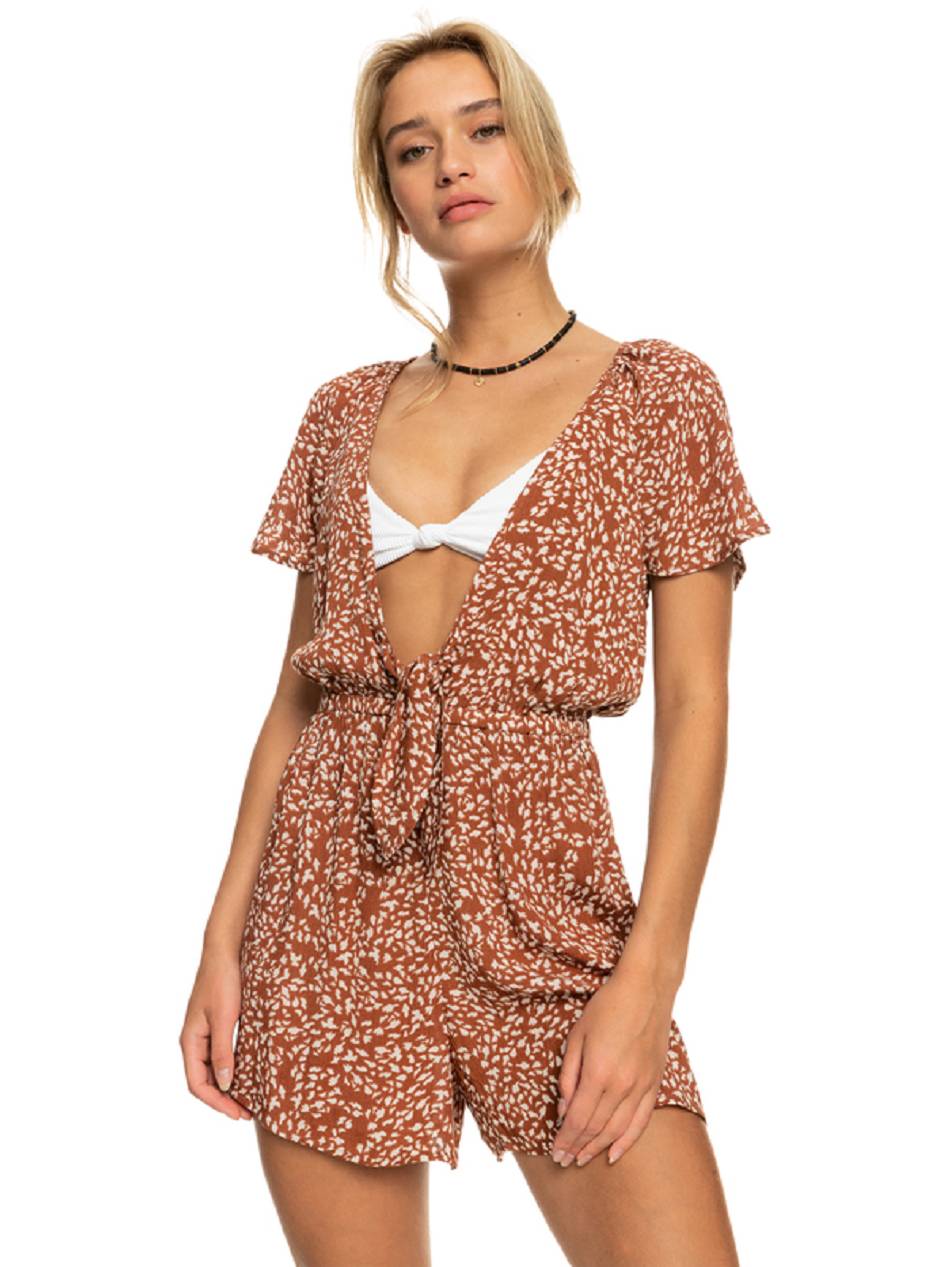 Roxy Cabana Blossom Beach Romper Women\'s Cover Ups Brown | SG_LW9656