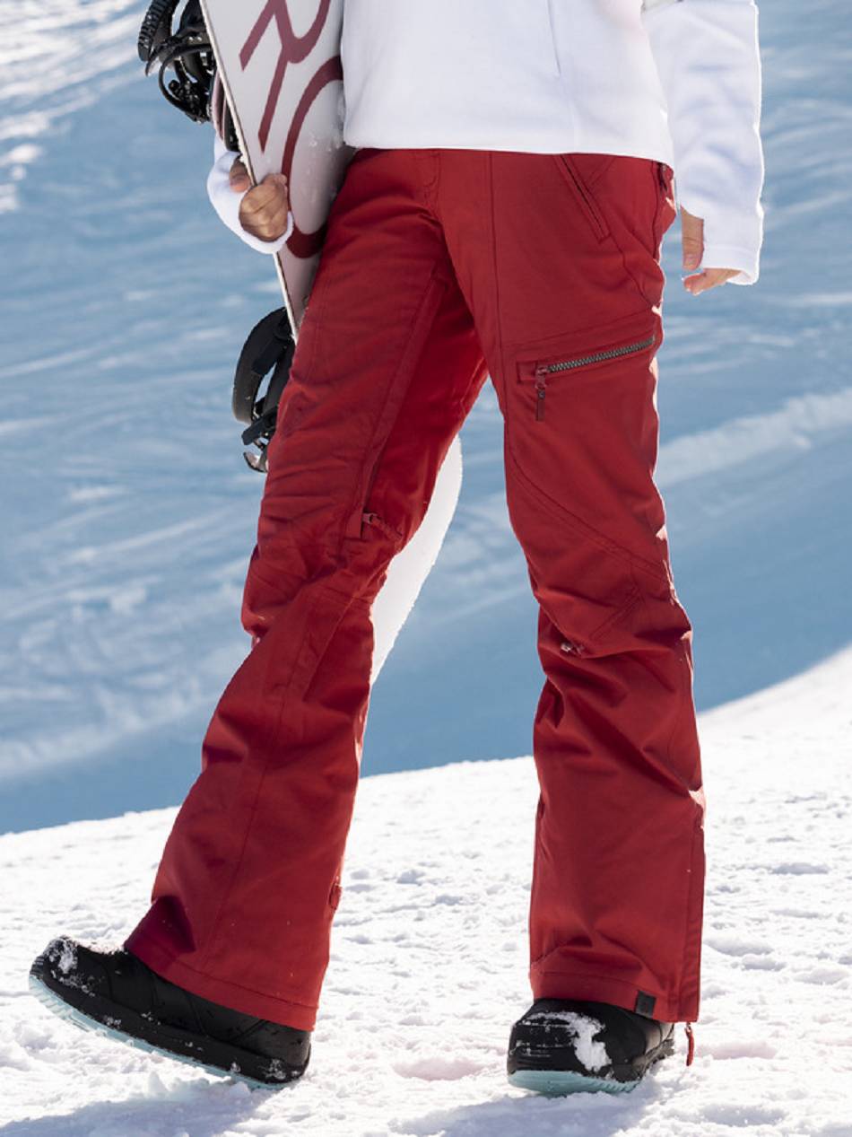 Roxy Cabin Slim Fit Women\'s Snow Pants Dark Red | SG_LW2122