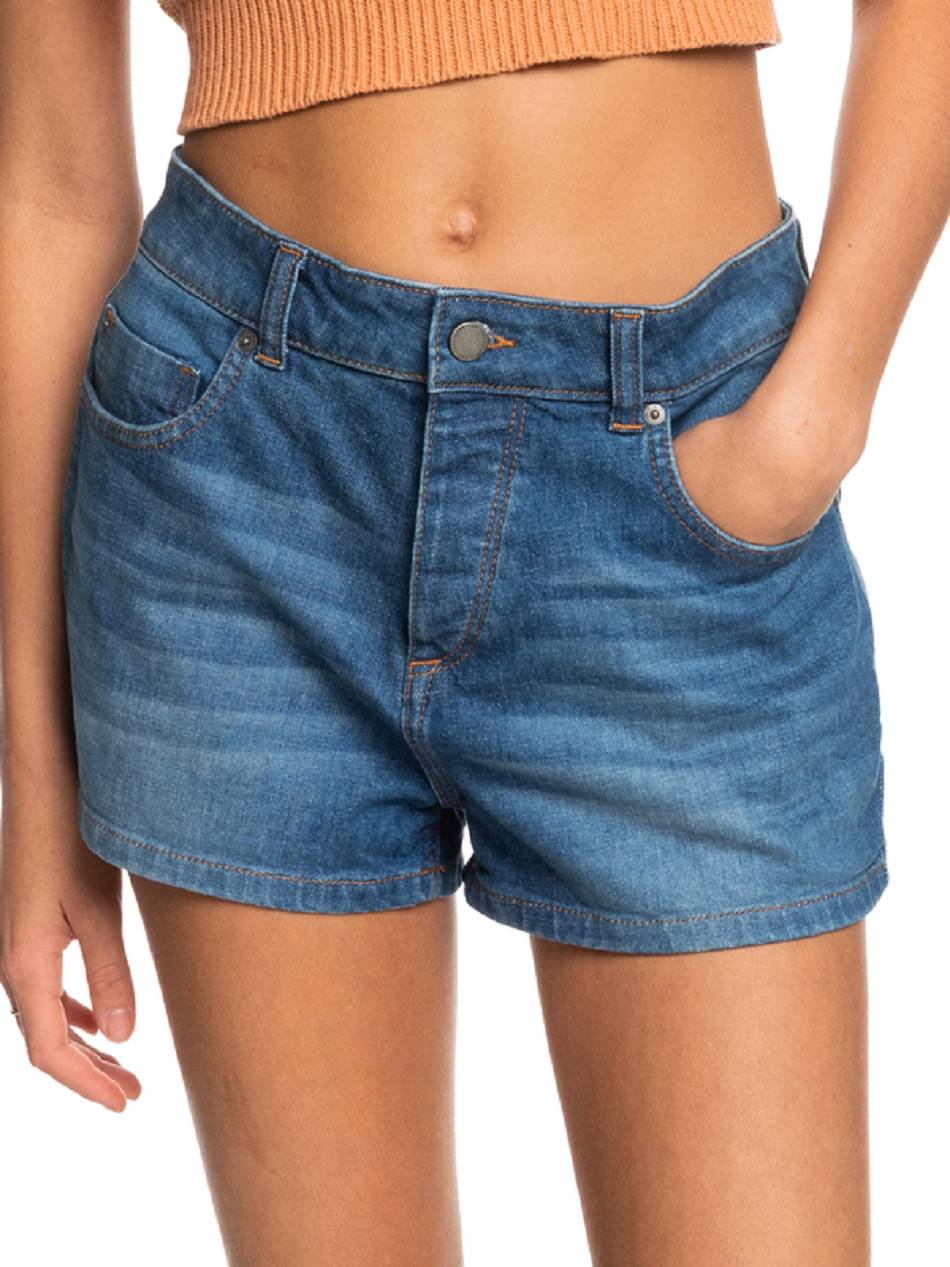 Roxy Call Me Back Denim Women\'s Shorts Blue | SG_LW7393