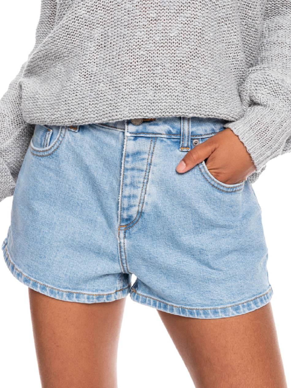 Roxy Call Me Back Denim Women\'s Shorts Light blue | SG_LW1689