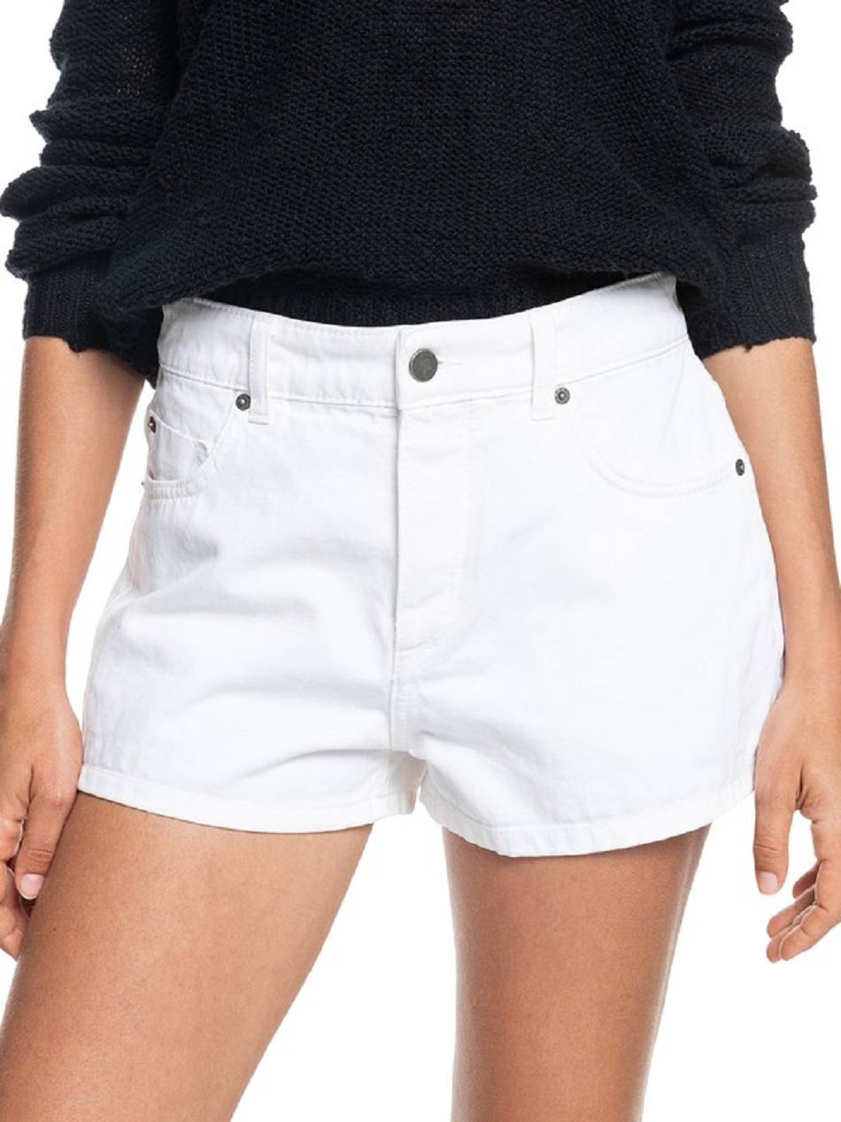 Roxy Call Me Back White Denim Women\'s Shorts White | SG_LW6726