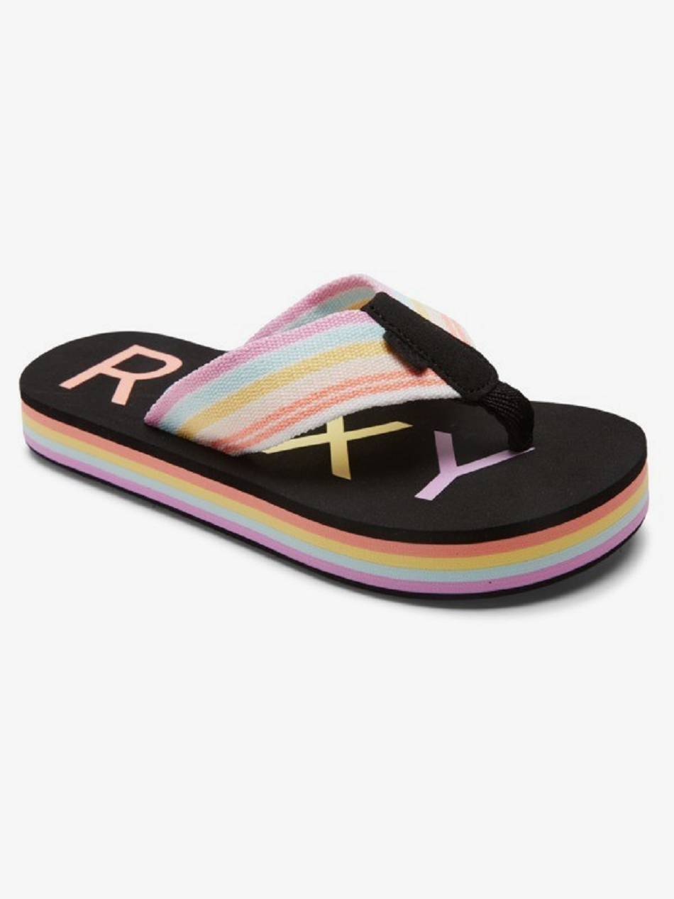 Roxy Chika High Kids\' Sandals Black Multicolor | SG_LW9752