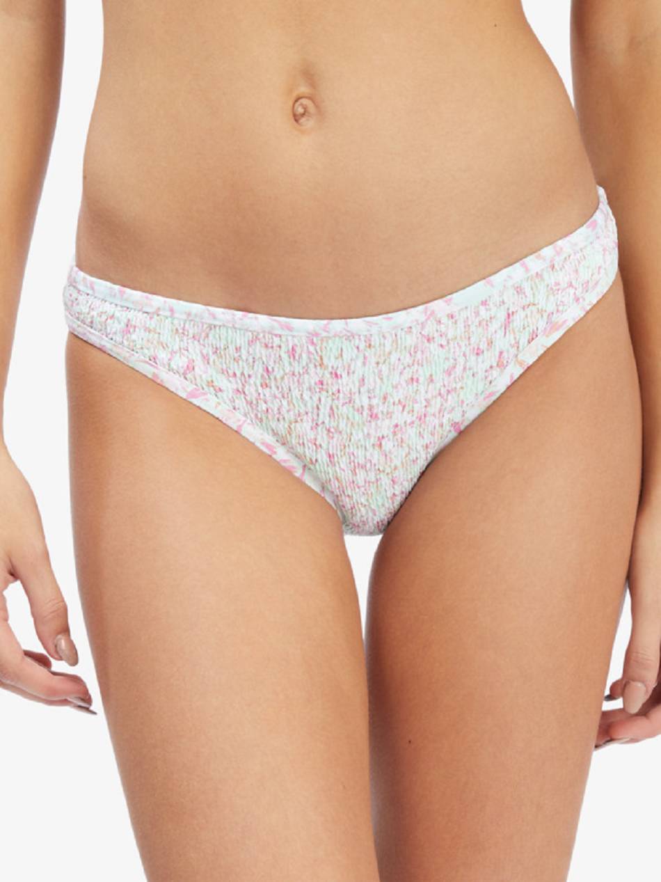 Roxy Ditsy In Paradise Smocked Women\'s Bikini Bottoms pink flower | SG_LW5410