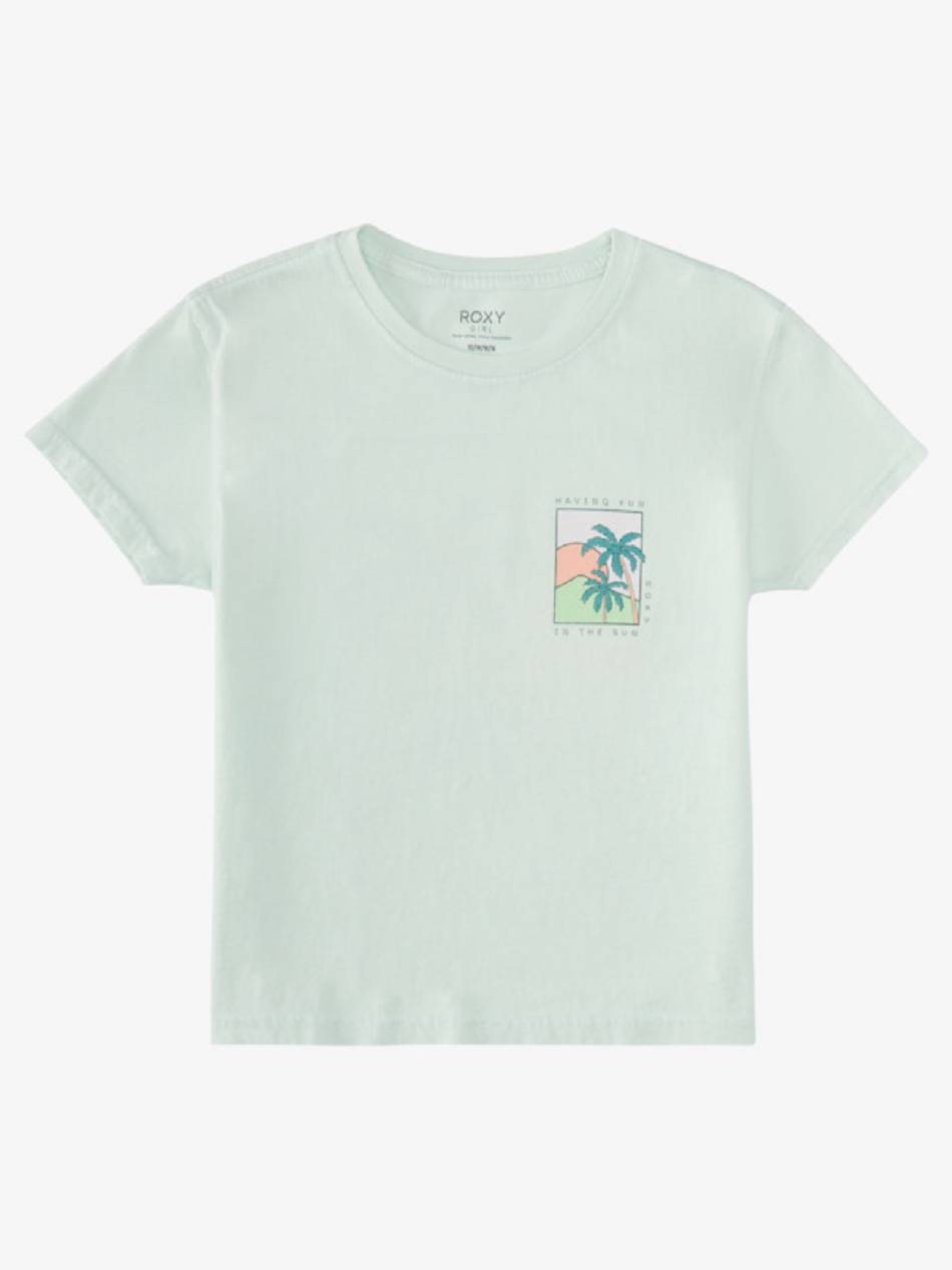 Roxy Early Morning Boyfriend Kids\' T-Shirt green | SG_LW6365