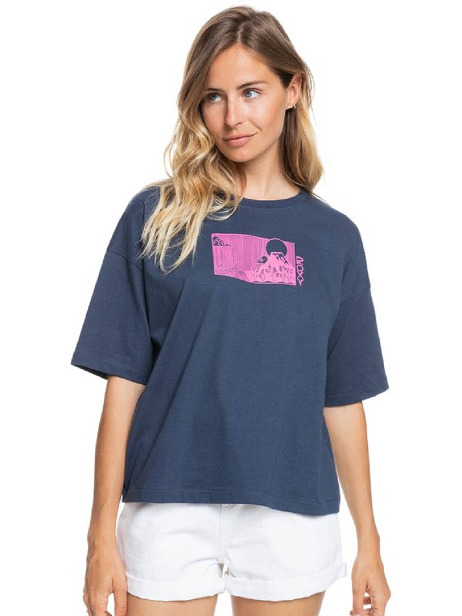 Roxy Easy And Basic Women\'s T-Shirt Indigo | SG_LW7762