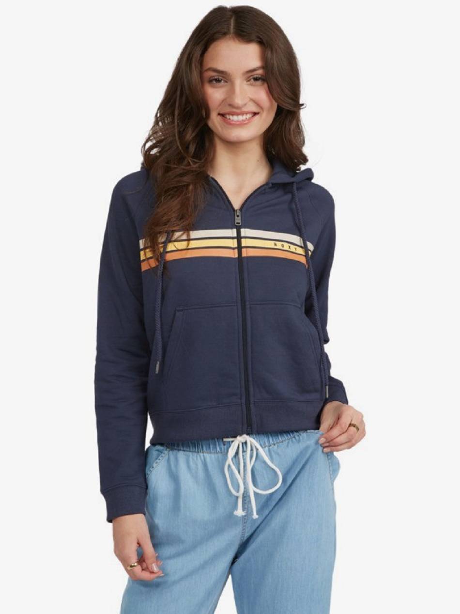 Roxy Easy Evening Oversized Women\'s Hoodies Indigo | SG_LW7199