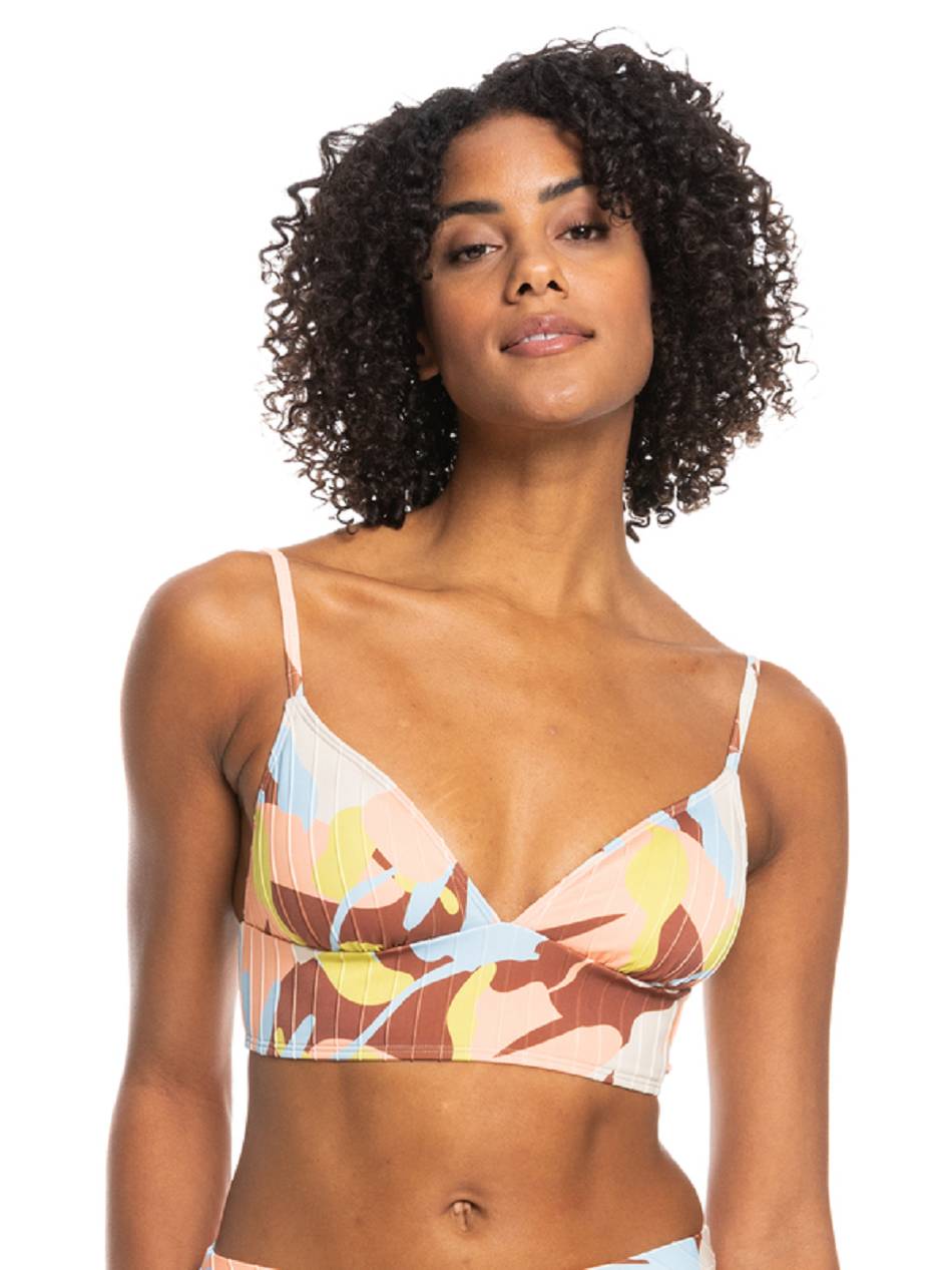 Roxy Floraldelic Printed Tank Bralette Women\'s Bikini Tops brown flower | SG_LW9428