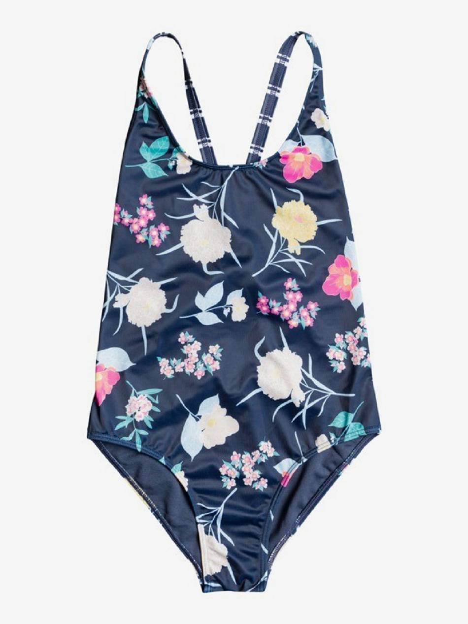 Roxy Flowers Addict Kids\' Swim Indigo | SG_LW8118