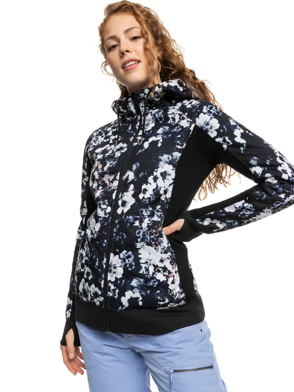 Roxy Frost Zip-Up Sherpa Women\'s Fleece Black | SG_LW9217