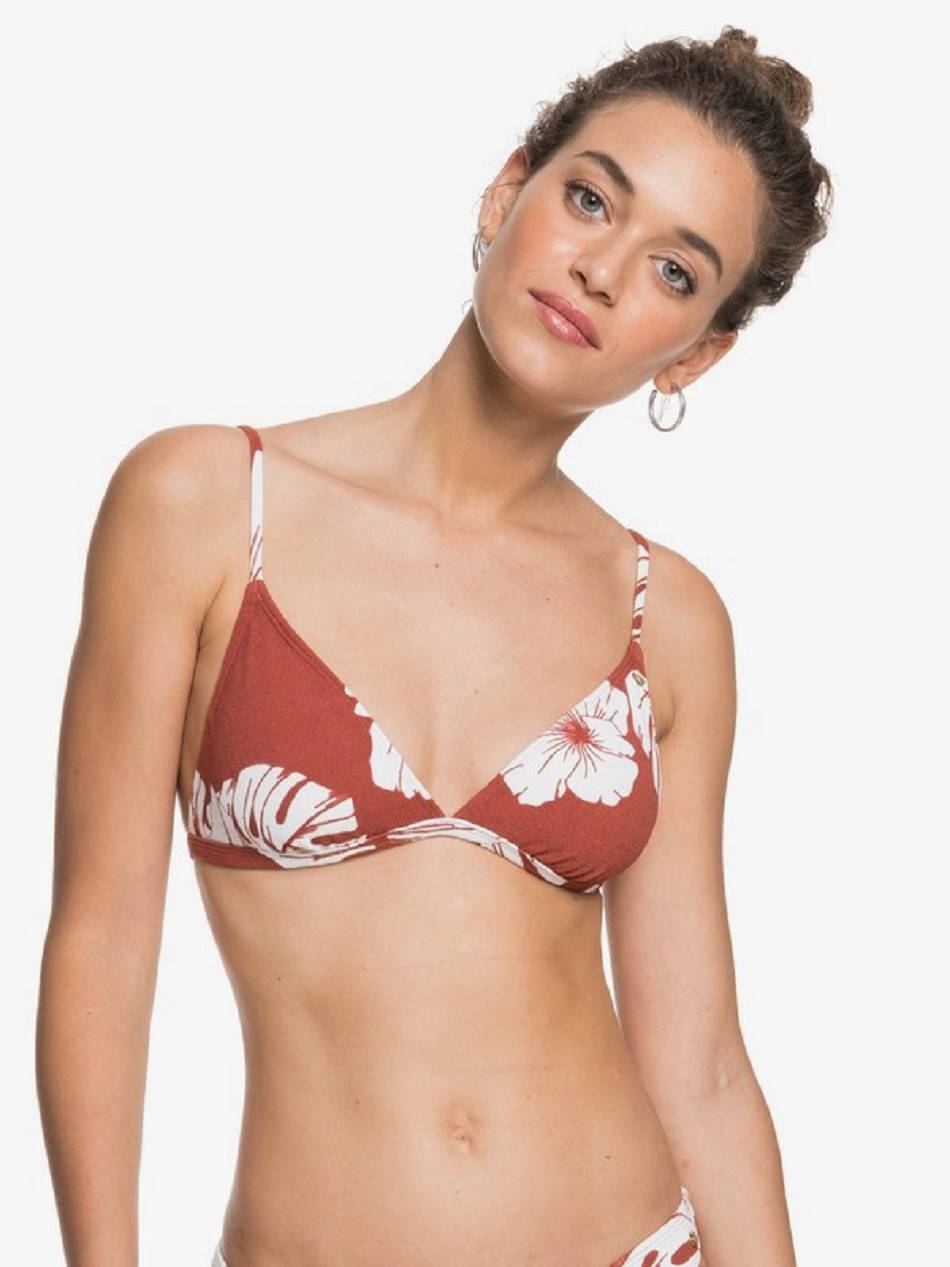 Roxy Garden Trip Fixed Triangle Women\'s Bikini Tops Red | SG_LW4597