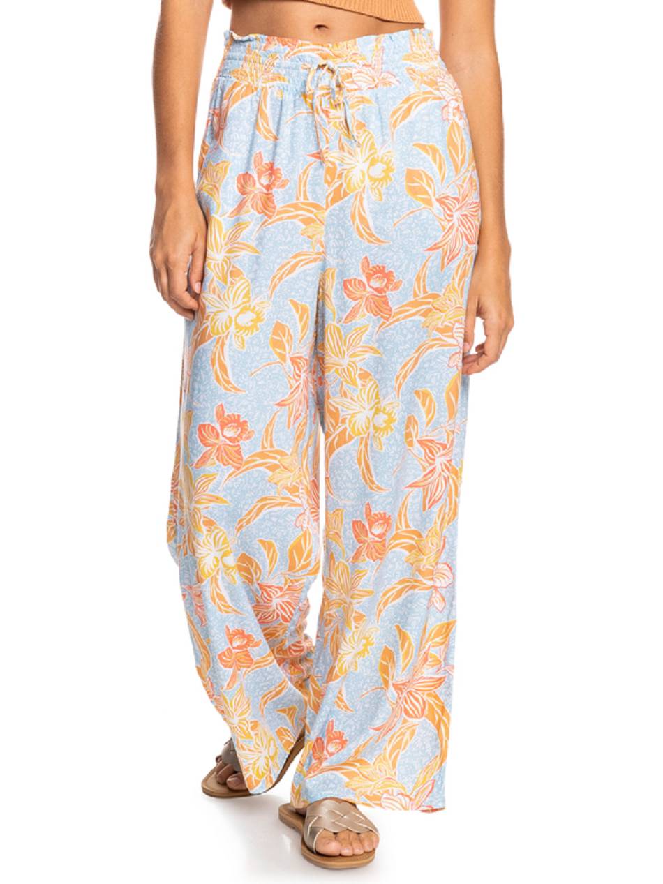 Roxy Inside Rhythm Beach Women\'s Pants blue Flower | SG_LW1180