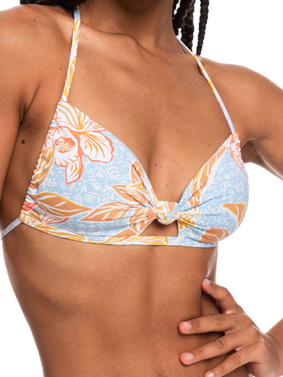 Roxy Island In The Sun Bralette Women\'s Bikinis blue Flower | SG_LW9597