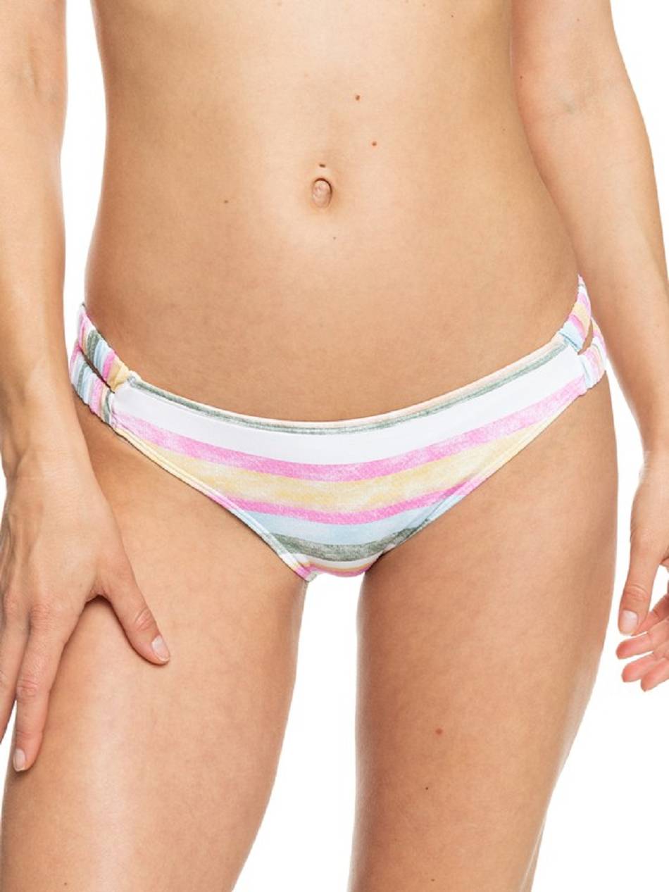 Roxy Island In The Sun Moderate Coverage Women\'s Bikini Bottoms White Orange | SG_LW1715