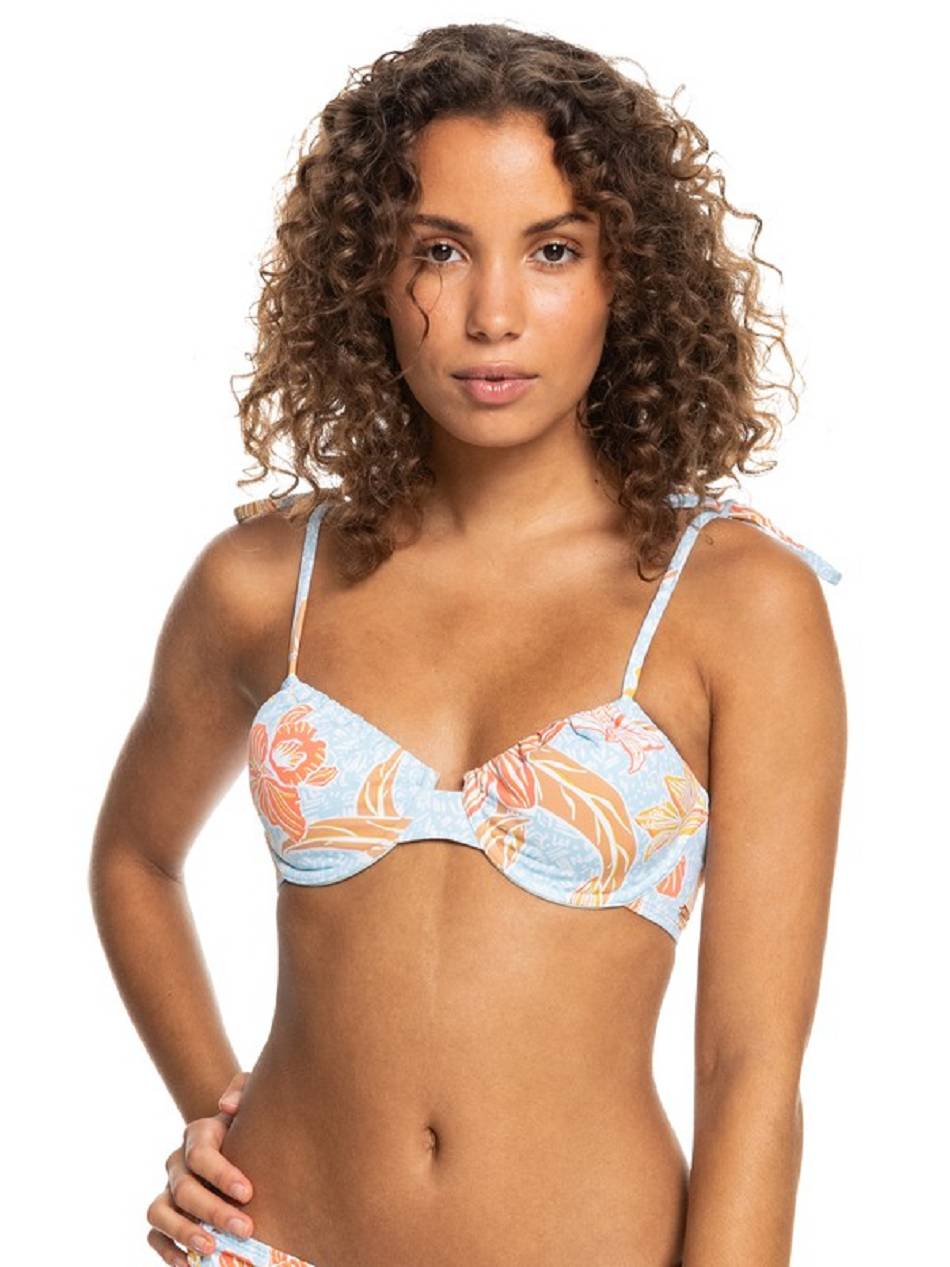 Roxy Island In The Sun Underwire Bralette Women\'s Bikinis blue Flower | SG_LW4046