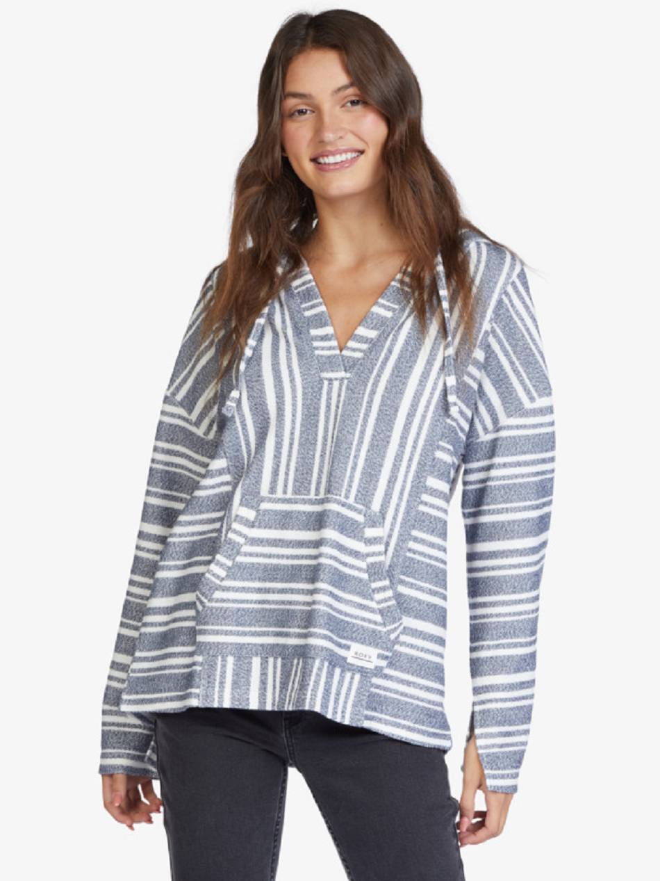 Roxy Island Vibes Women\'s Fleece Indigo Stripes | SG_LW5432