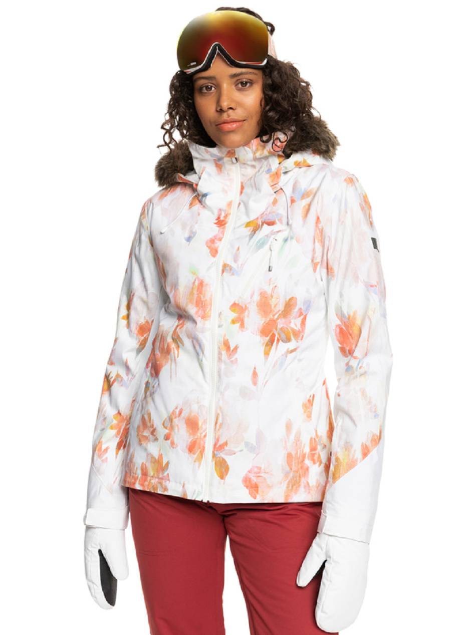 Roxy Jet Ski Premium Insulated Women\'s Snow Jackets white flower | SG_LW4311