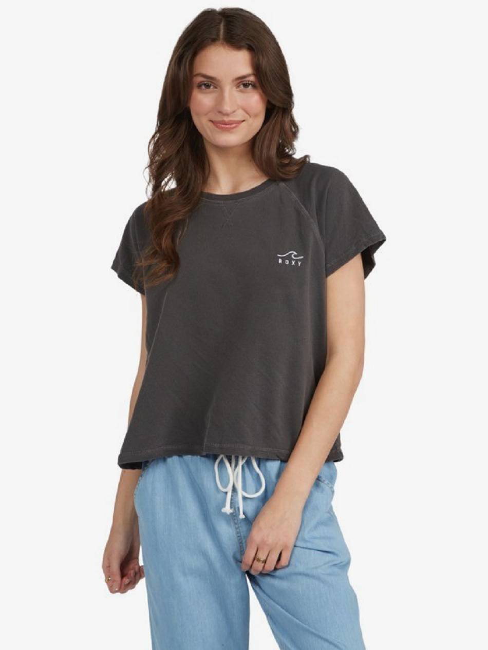 Roxy Just Wavy Oversized Women\'s T-Shirt Dark Grey | SG_LW4852