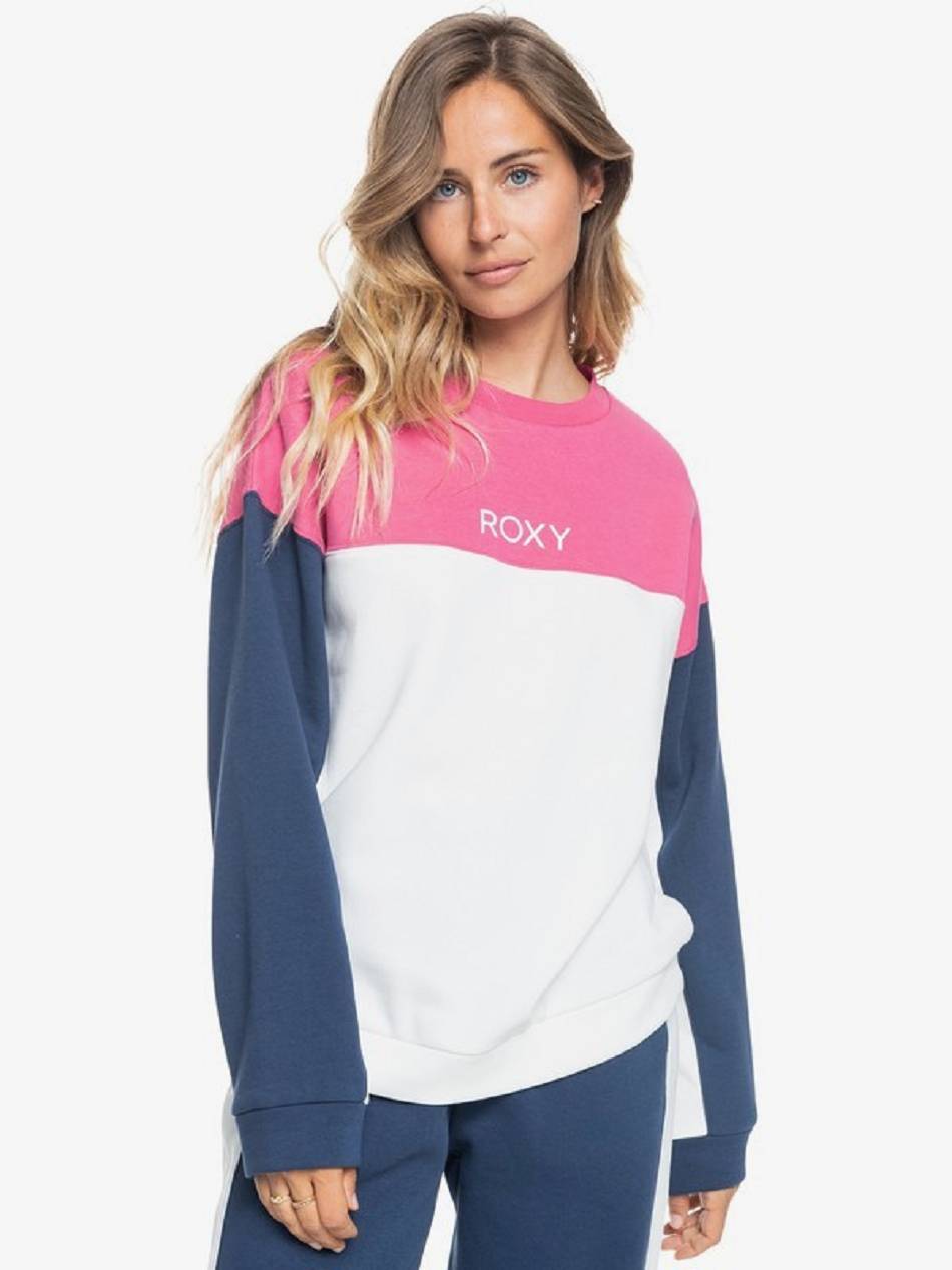 Roxy Keep On Moving Women\'s Fleece White pink | SG_LW2714