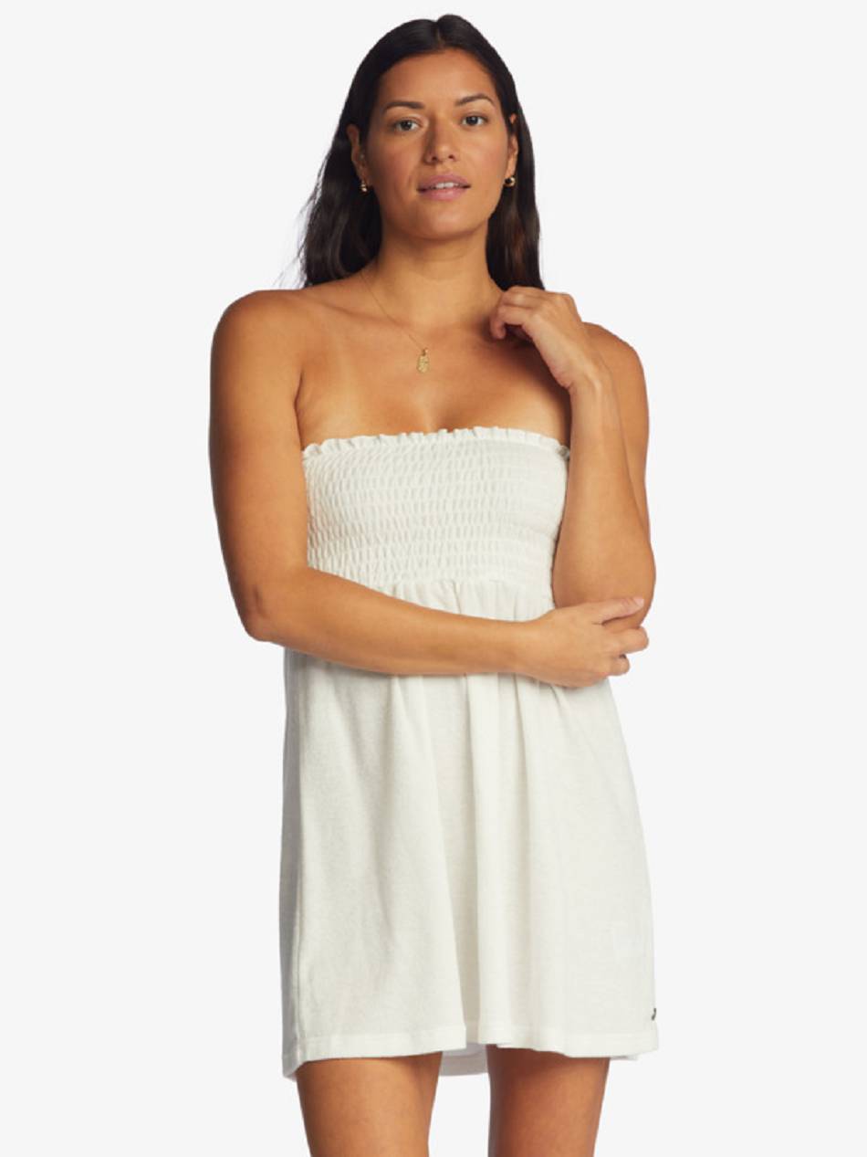 Roxy La Bomba Strapless Women\'s Cover Ups White | SG_LW3399