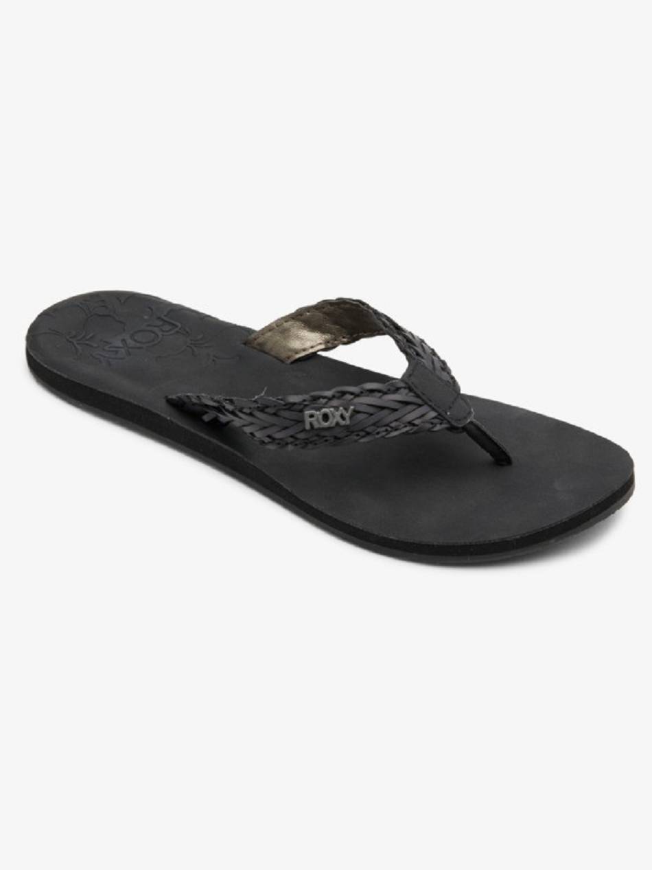 Roxy Lili Women\'s Flip Flops Black | SG_LW5396