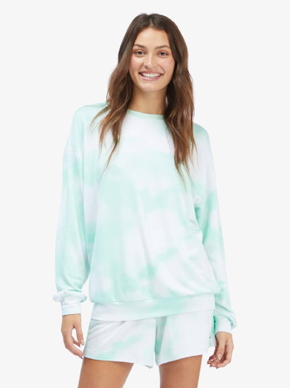 Roxy Lounge Life Crew Oversized Women\'s Loungewear green | SG_LW3402