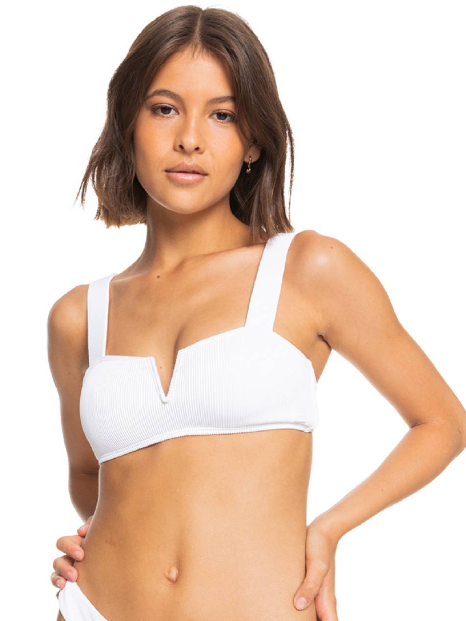 Roxy Love Bralette Women\'s Bikini Tops White | SG_LW9966