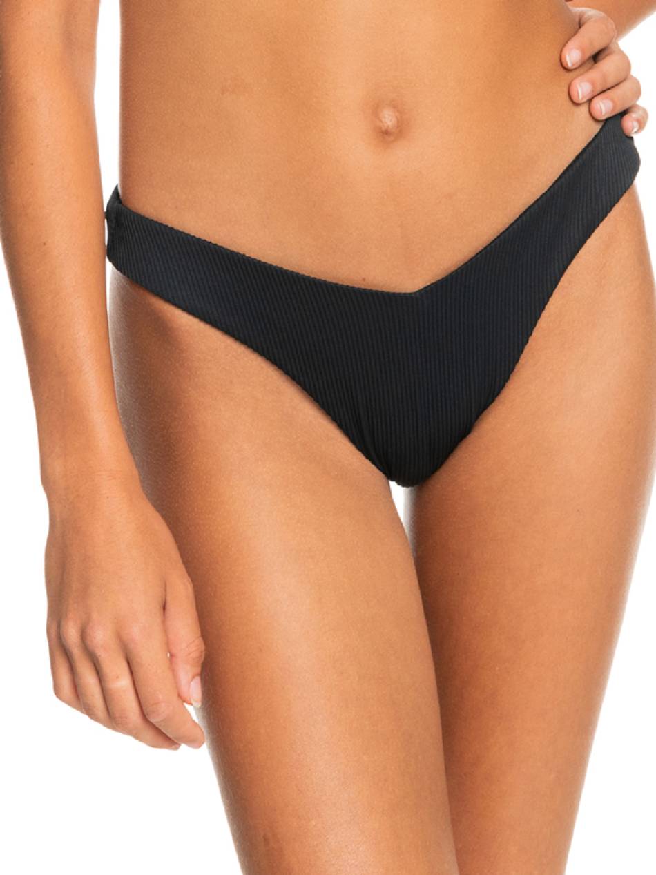 Roxy Love High-Leg Cheeky Ribbed Women\'s Bikini Bottoms Dark Grey | SG_LW3631