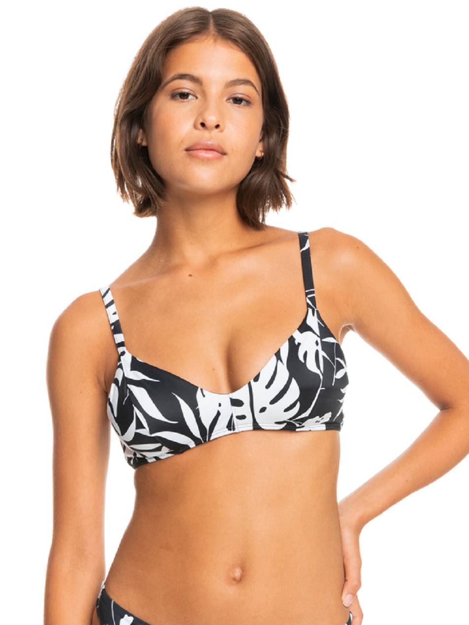 Roxy Love The Aloha Triangle Women\'s Bikinis Dark Grey flower | SG_LW1346