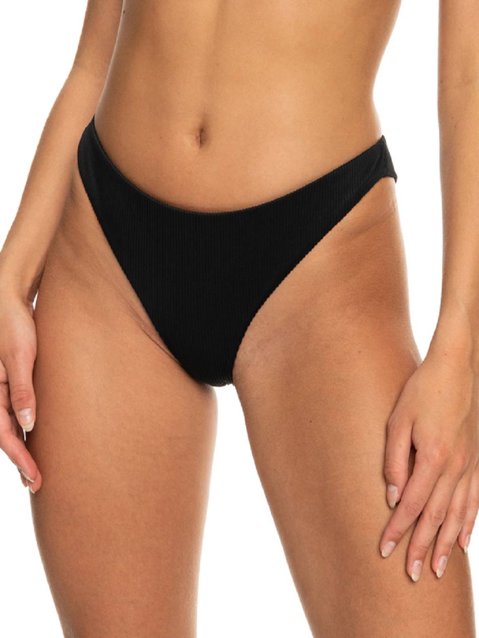 Roxy Love The Baja Cheeky Ribbed Women\'s Bikini Bottoms Dark Grey | SG_LW2217