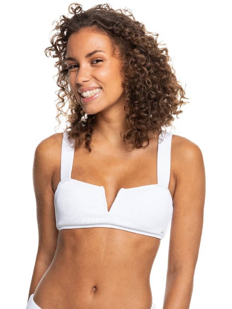 Roxy Love The Coco V Bralette Women\'s Bikini Tops White | SG_LW2023