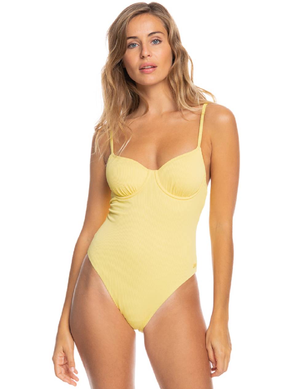 Roxy Love The Muse Ribbed Women\'s One Pieces yellow | SG_LW9832