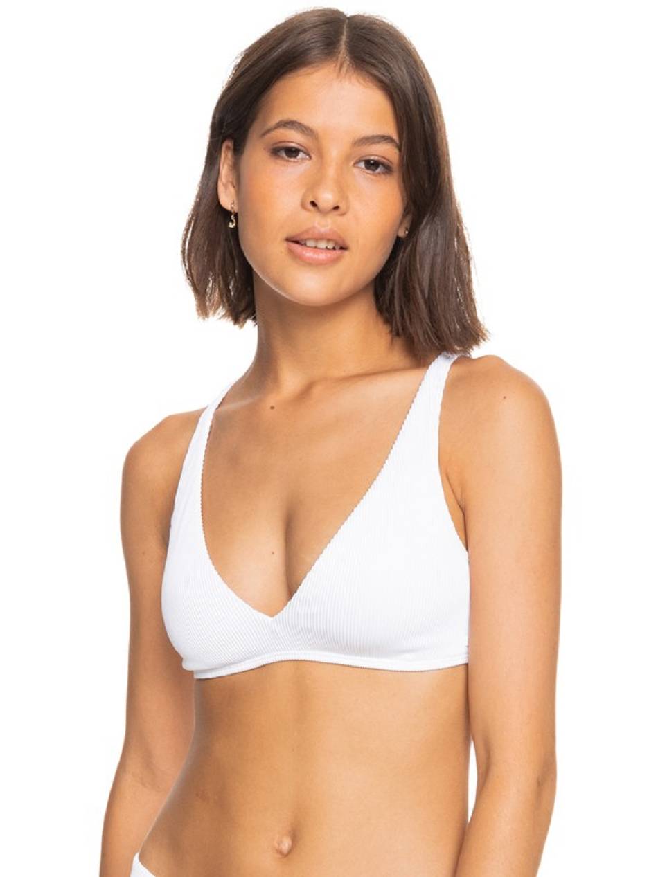 Roxy Love The Oceana Ribbed Triangle Women\'s Bikini Tops White | SG_LW9768