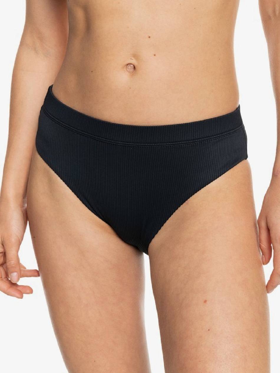 Roxy Love The Shorey Ribbed Women\'s Bikini Bottoms Dark Grey | SG_LW1412