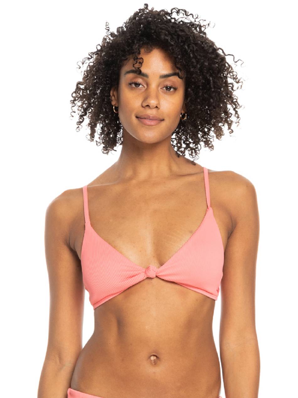 Roxy Love The Surf Knot Ribbed Triangle Women\'s Bikinis Rose | SG_LW1420