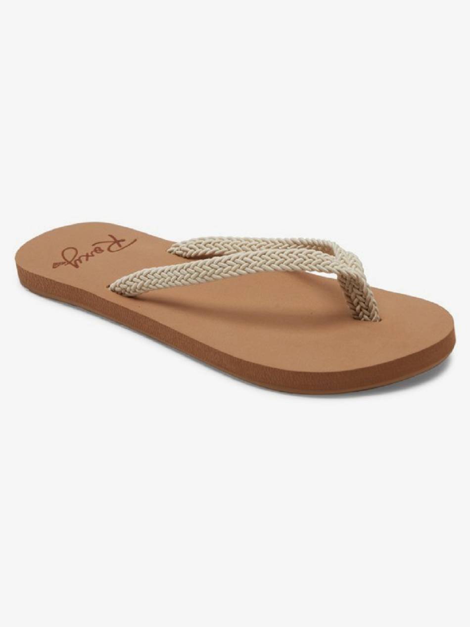 Roxy Malia Women\'s Flip Flops Beige | SG_LW3732