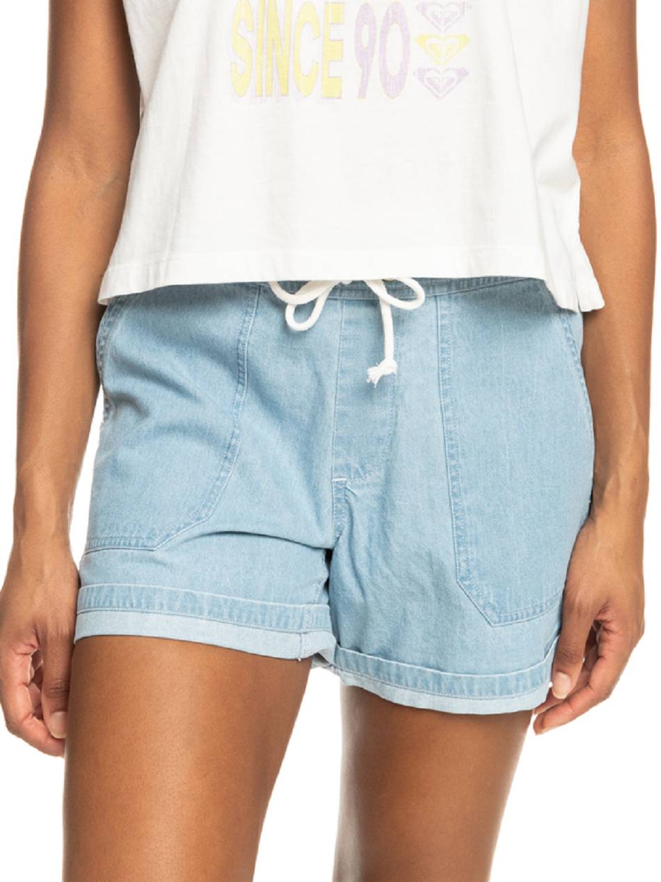 Roxy Milady Beach Regular Denim Women\'s Shorts Light blue | SG_LW9168