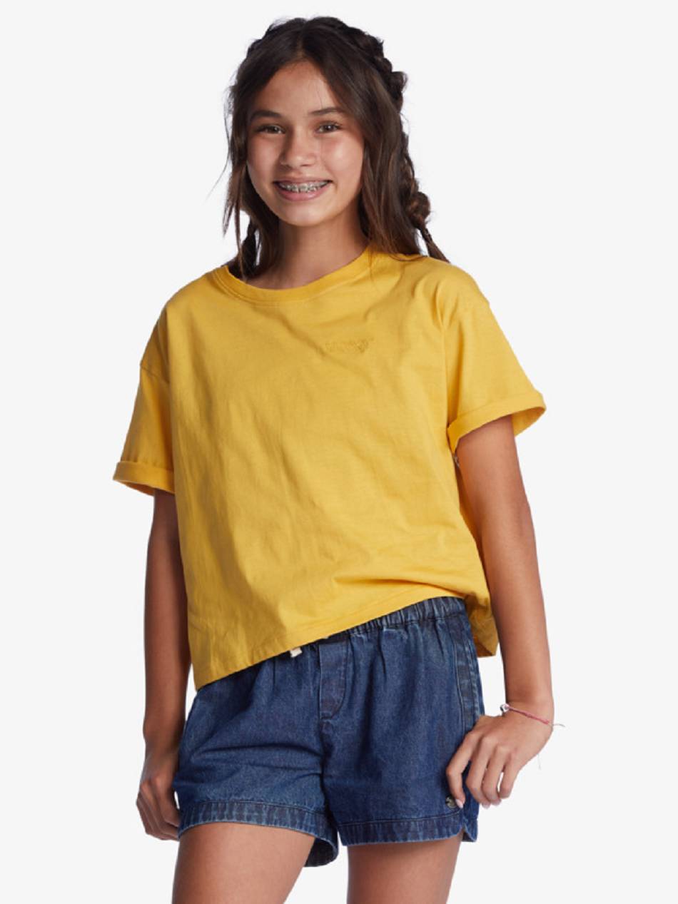 Roxy Never Really Over Kids\' T-Shirt yellow | SG_LW1660